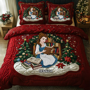 Holiday Reading Nook Quilt Set Special Line - Personalized Christmas Gift For Book Lovers 04NALU080925