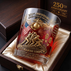 USA 250th Anniversary 11oz Round Glass - Gifts For Veterans 01qhqn290526