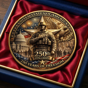 250 Years Of Freedom Printed Metal Coin - Personalized Anniversary Gifts 04toqn270226