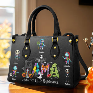 Spooky Mama Halloween Leather Bag Personalized Gifts For Mom 03OHDT030925