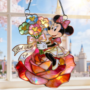 Mom's Beautiful Flowers Suncatcher Ornament - Personalized Gifts For Mom 03qhqn180326