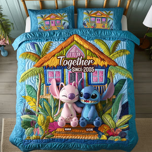 Lovely Couple Quilt Bedding Set - Personalized Gifts For Couples 01NATN271125