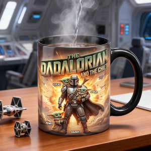 The Warrior Dad And Kids Magic Mug - Personalized Gifts For Dad 03natn150426