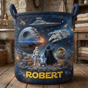 Space Quilted Laundry Basket - Personalized Gifts For Space Lovers 01OHQN130726