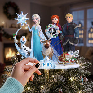Magical Winter Family Acrylic Christmas Tree Topper, Personalized Gifts 04hata150826