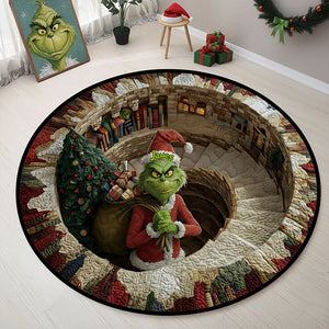 Personalized Gifts For Christmas, Green Monster Quilted Round Mat 05pata291025