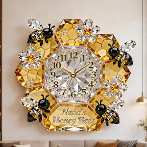 Grandma Bee Acrylic Hanging Wall Clock - Personalized Gifts For Grandma 05natn271225