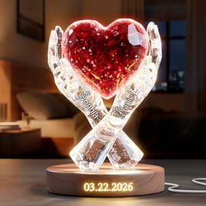 Heart Of Love Acrylic Light Box - Personalized Gift For Couples 06HYLU151225