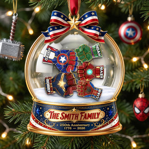 USA 250th Anniversary First Bump Christmas Ornament - Personalized Gifts For Family 03ohta240826