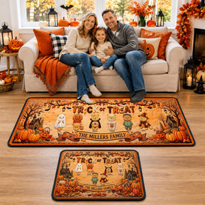 Halloween Trick Or Treat Family Rug - Personalized Gifts For Family Runner Rug 03PAQN050926