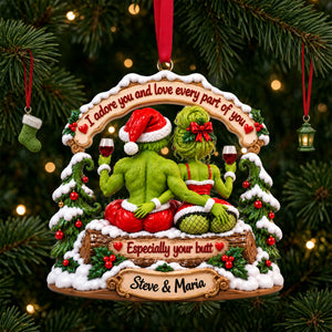 Playful Touch Couple Acrylic Ornament - Personalized Gift For Couples 05TOLU161026