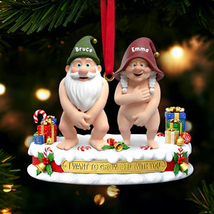 Mischievous Gnome Couple Acrylic Ornament - Personalized Gifts For Couples 08OHLU201125