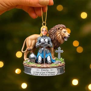 Warrior Of Christ Personalized Gifts For Christian Christmas Acrylic Ornament 02hutn220825