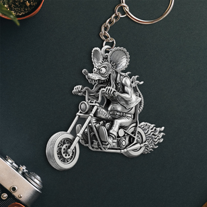 Personalized Gifts For Biker Keychain, Crazy Outlaw Motorcycle 06QHPU300625