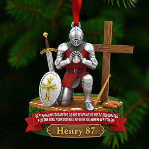 Faith, Strength & Game – Personalized Knight Baseball Ornament 03HUDT111025