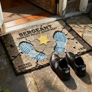 Proud To Serve Police Doormat - Personalized Gift For Police 03TGLU110226