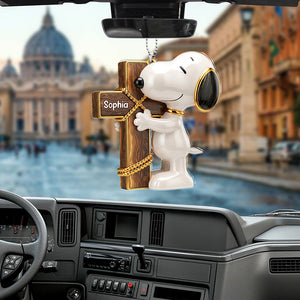 Puppy Cross Car Ornament – Personalized Gifts For Christians 01naqn120725