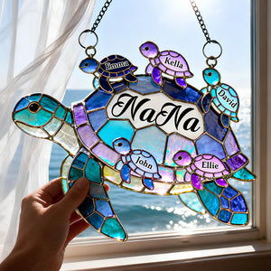 Grandma Turtle Suncatcher Ornament - Personalized Gifts For Grandma 04hudt240226-Homacus