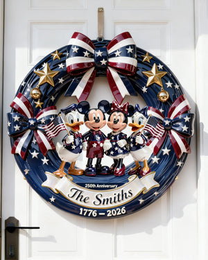 Adorable Characters Celebrating USA 250th Anniversary Acrylic Sign - Personalized Gifts For Family 01pgmg100226