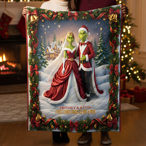 First Christmas Blanket Personalized Gifts For Couple 05PADT031125