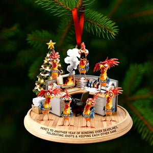 Office Chaos Chicken Ornament - Personalized Gift For Coworkers 03QHLU111125