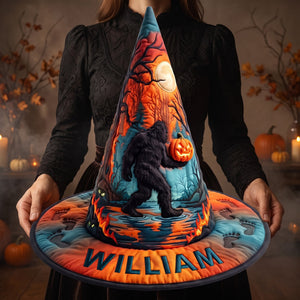 Squatching Through Halloween Quilted Witch Hat, Personalized Gifts For Bigfoot Lovers 05QHQN180826