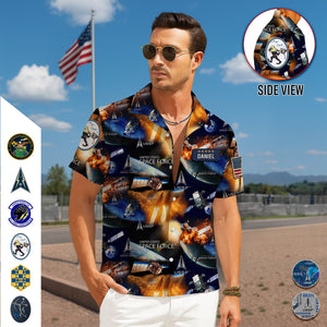 Outer Space Command Hawaiian Shirt - Personalized Military Logo Gifts For Veteran 02HULU210625