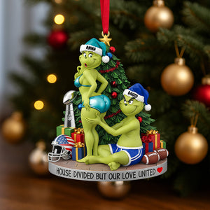 Green Monster Couple - House Divided Ornament - Personalized Christmas Gifts 01hutn200925