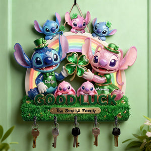 Lucky Family Acrylic Key Hanger - Personalized Gifts For St Patrick's Day 02PALU230226