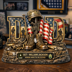Proud Veteran Dad Acrylic Plaque - Personalized Gifts For Dad 01TYLU090326