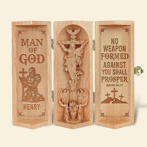 Personalized Gifts For Christian Openable Wooden Cylinder Sculpture of Jesus Christ 04toqn240125 - Wooden Cylinder Sculpture - GoDuckee