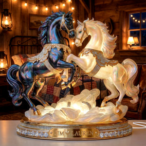 Luxury Horse Couple Light Box - Personalized Gifts For Couple & Horse Lover 06QHLU281125