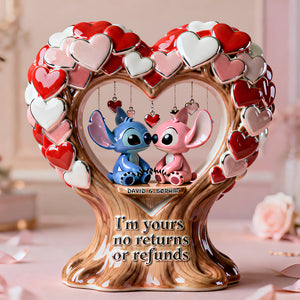 Cute Alien Romance Acrylic Plaque - Personalized Gifts For Couple Plaque 02TGDT020226