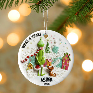 A Year To Look Back Round Ceramic Ornament - Personalized Christmas Gifts For Family & Friends 01qhqn121125