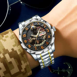 Veteran Stainless Steel Men's Watch - Personalized Gifts For Veteran 01hulu250725
