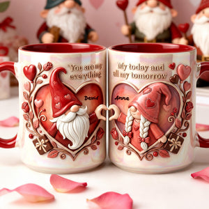 Gnome Couple Coffee Accent Mug - Personalized Gifts For Valentine Couple Coffee Mug 01PALU230126