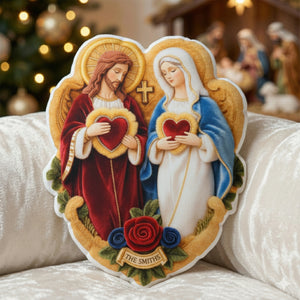 Sacred Hearts Christian Pillow - Personalized Gifts For Christian Family 02TGLU191225