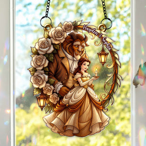 Enchanted Rose Couple Suncatcher - Personalized Gifts For Couples 01PALU031225