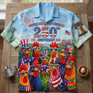 Whimsical Chicken Squad 250 America Hawaiian Shirt - Personalized Gifts For Chicken Lovers 02qhtn200626