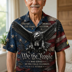 Bold Eagle Veteran Hawaiian Shirt, Personalized Gifts For Veterans 03QHDT160626