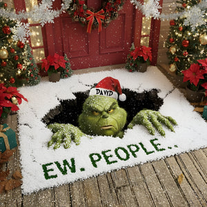 Playful Green Monster Doormat - Personalized Gifts For Movie Lovers 09TGLU221025