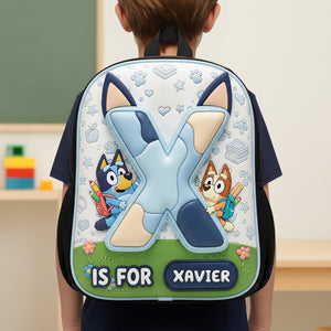 Cute Cartoon Initial Letter Alphabet School Bag Personalized Gifts For Kids 03QHDT060825