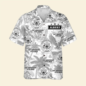 Military Hawaiian Shirt – Personalized 250th Anniversary Gift for Soldiers 04huqn110725