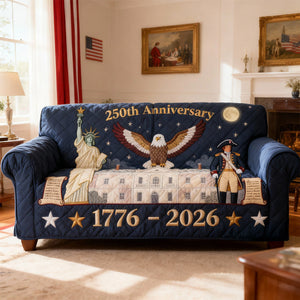 250th America Anniversary Quilted Sofa Cover - Personalized Gifts 03tomg270126