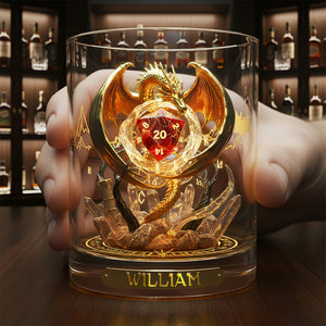 Legendary Dragon Dice Round Glass - Personalized Gifts For Drinking Lovers 01PALU151225
