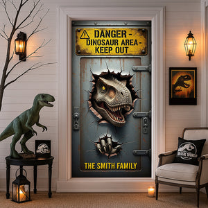 Fantasy World Door Cover - Personalized Gifts For Dino Lovers 04hyqn200825