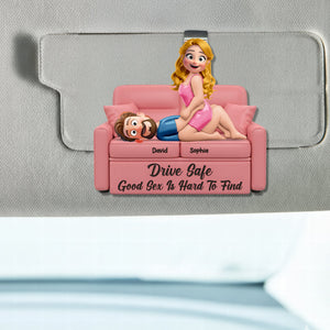 Naughty Couple Acrylic Car Visor Clip - Personalized Gifts For Couple 04naqn150126 - Car Visor Clip - GoDuckee
