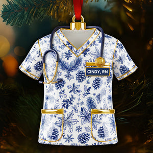 Nurse Toile de Jouy Acrylic Ornament - Personalized Christmas Gifts For Nurse 05PGDT300925