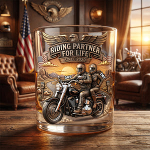 Riding Partner For Life Drinking Glass - Personalized Gifts For Couples 01tydh180626