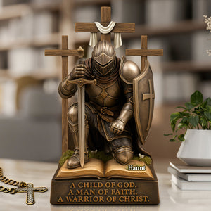 Knight Kneeling Down In Armor Acrylic Plaque - Personalized Gifts For Armor of God 03HULU130525 - Shaped Plaques - GoDuckee